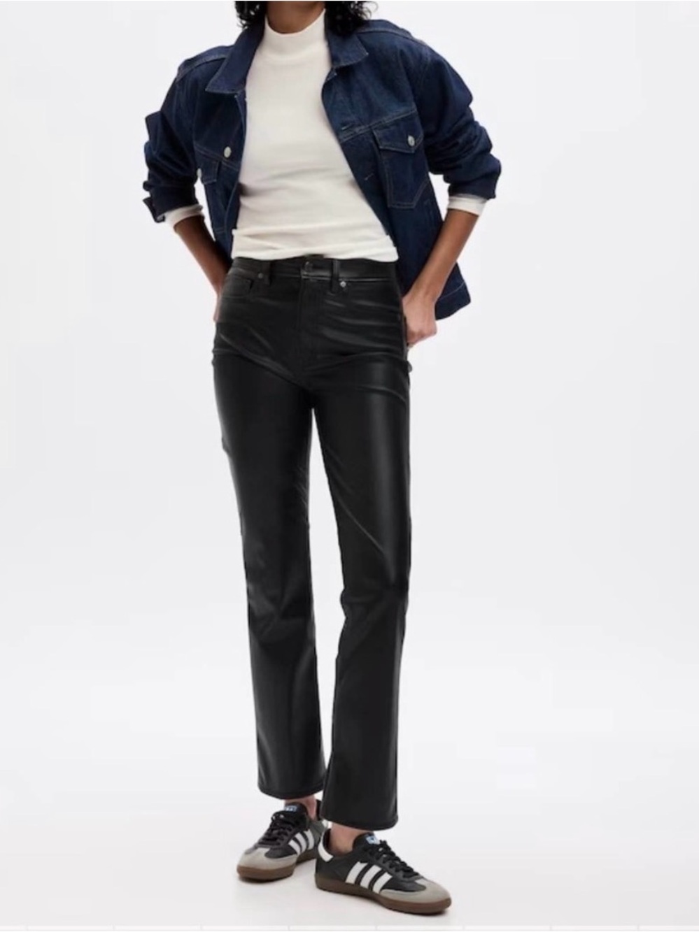 Gap high rise vegan leather vintage slim pants
